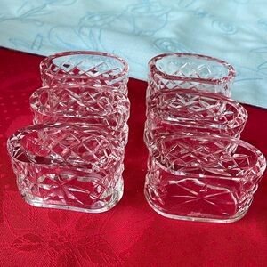 Set of 6 Waterford Crystal Napkin Rings